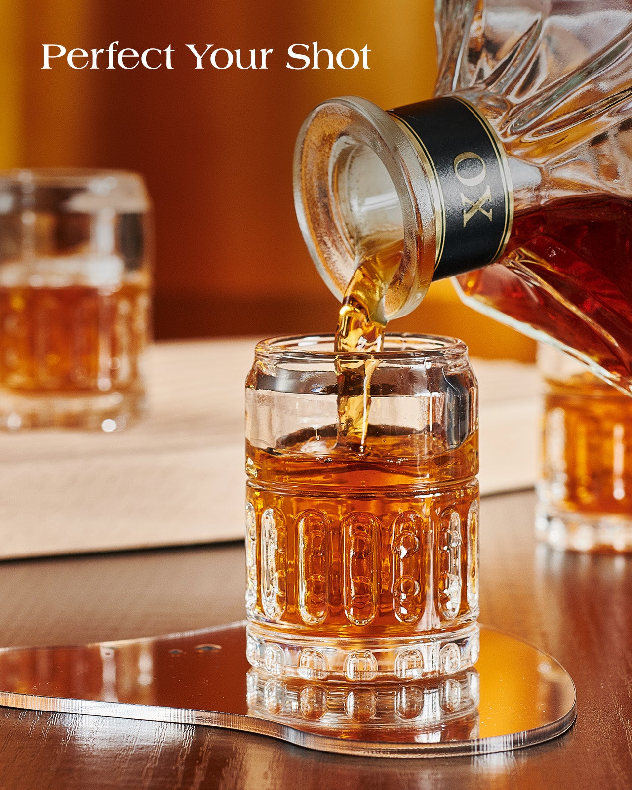 Kollea Shot Glasses, Flash Hider Shaped Clear Shot Glasses Set of 4 with Heavy Base, 21st Birthday Gifts For Men, Dad, Husband